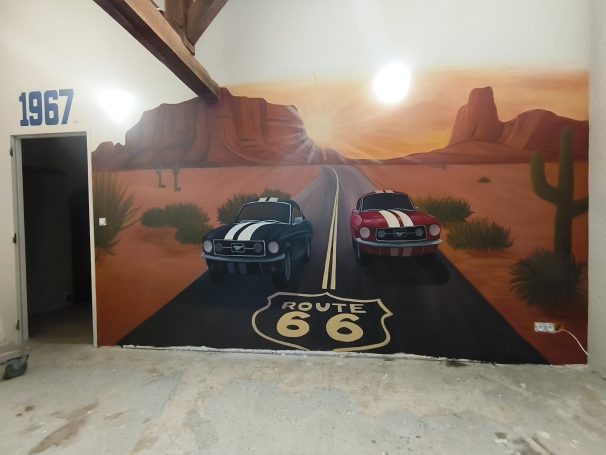 Course Mustang sur la Route 66 Course Mustang sur la Route 66